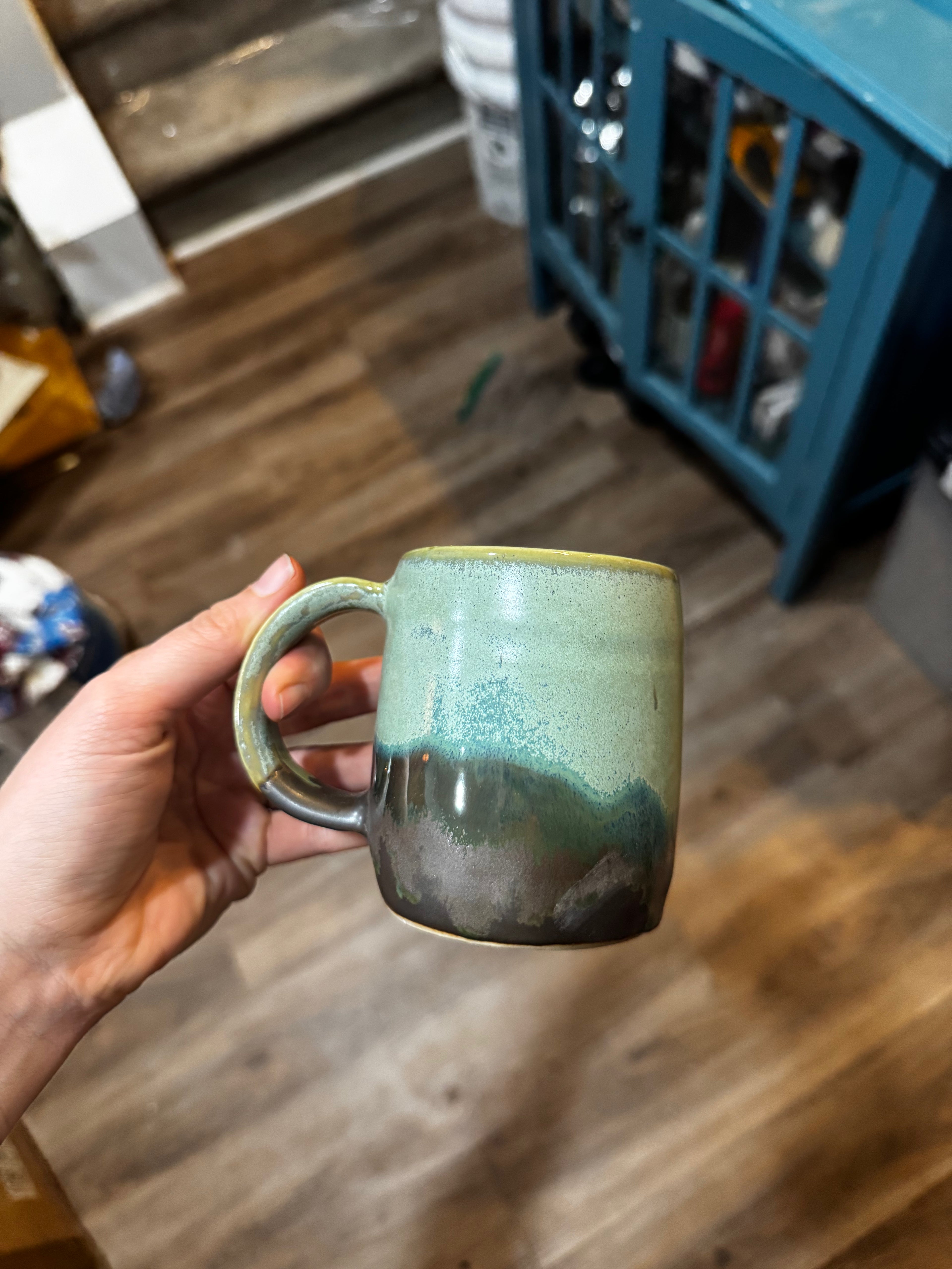 Green and Matte Brown Mug