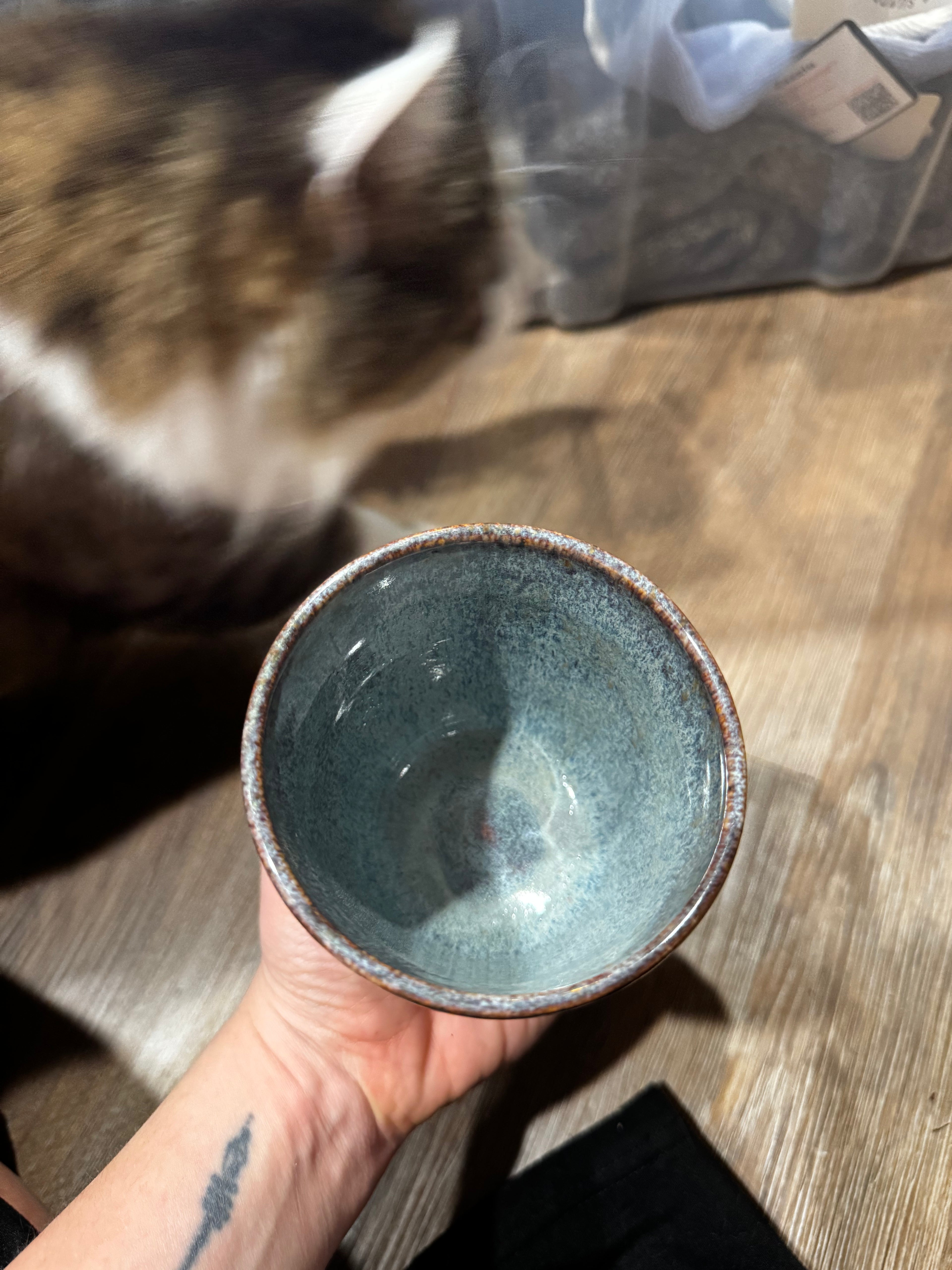 Ocean Blue Handleless Cup