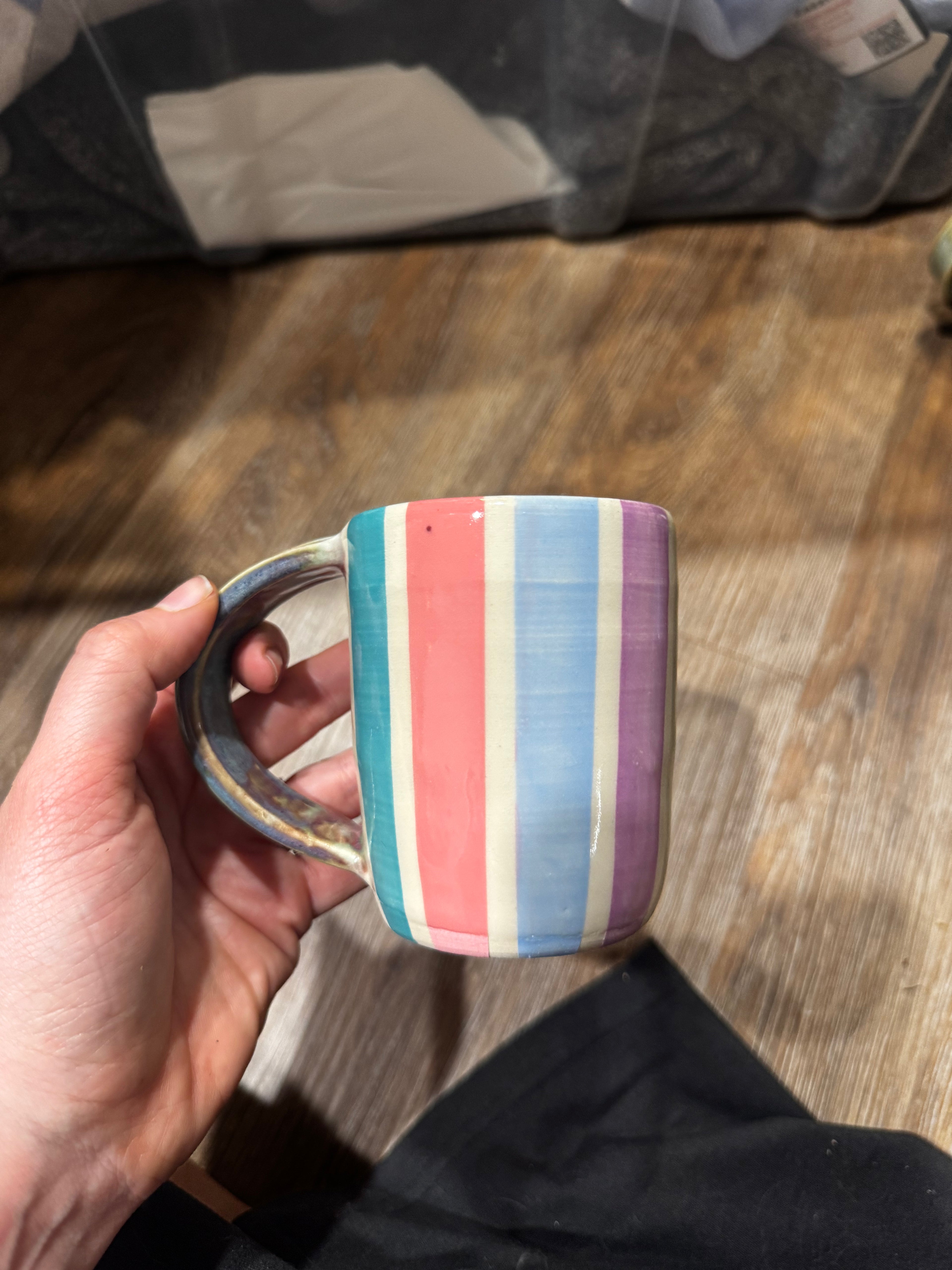 Retro Stripe Stoneware Mug